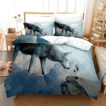 Loup animaux housses de couette doux confortable microfibre parure lit personne x cm housse de couette ...