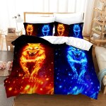 Loup animaux housses de couettes doux confortable microfibre parure lit x cm parure de lit x + x taies ...