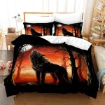 Loup animaux parure housse couette x + x taies d'oreiller xcm housse couette enfant microfibre parure ...