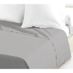 Lovely home drap plat 100% coton 240x300 cm gris clair