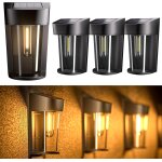 Lumière exterieur solaire, 4 pièces de 3000k applique murale sans fil ip44 imperméable l'eau lampe murale ... Lumière exterieur solaire, 4 pièces de 3000k applique murale sans fil ip44 imperméable l'eau lampe murale ...