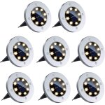 Lumi�re solaire ext�rieur, 8 led 8 pack spot lampe solaire jardin etanche ip65 pelouse lumi�re decorative ...