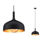 Luminaire en suspension embla ii e27 noir#dor� m�tal#m�tal