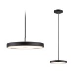 Luminaire en suspension led 3 - step - dim hildor 2700k 1600lm 22w noir mat gradable
