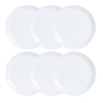 Luminarc diwali lot de 6 assiettes plates en verre opale extra r�sistant 25 cm blanc - diwali