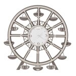 Horloge � pendule - arti e mestieri - luna park - gris - 65x62h - design contemporain