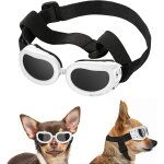 Lunettes pour chiens - blanc, lunettes de soleil pour animaux de compagnie r�glables, lunettes de protection ...