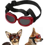 Lunettes pour chiens - rouge, lunettes de soleil pour animaux de compagnie rglables, lunettes de protection ...