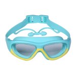 Lunettes a grande monture bouchons d'oreilles confortables en silicone une pice bleu jaune