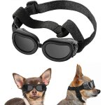 Lunettes de soleil pour chiens (noires) - protection uv pour petits chiens - sangle rglable