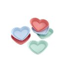 Lurch lot de 6 mini moules a flans - coeurs - pastel