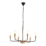 Lustre 6 douilles 153 x 62 x 62 cm m�tal noir helloshop26 03 0009939