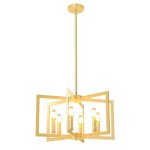 Lustre 6 lumi�res hauteur r�glable 54 x 54 x 67 - 157 cm design g�om�trique moderne en m�tal bronz� helloshop2 ...