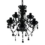 Lustre classique en cristal noir 38 x 45 cm ambiance cosy design el�gant en plastique noir helloshop26 ...