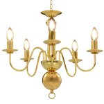 Lustre classique design el�gant 50 x 45 cm ambiance cosy doux 5 ampoules e14 en m�tal dor� helloshop26 ...