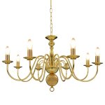 Lustre classique el�gant 80 x 45 cm ambiance cosy 8 ampoules en m�tal dor� helloshop26 02 0046425