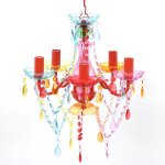 Lustre en cristal design classique salon chambre salle a manger 80 x 43 x 88 cm en verre artificiel multicolor ...