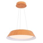 Lustre a eclairage led de 40 cm luminaire moderne 21 w lustre avec grain de bois cadre en m�tal lumi�re ...
