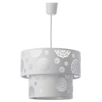 Lustre floral en polyester blanc
