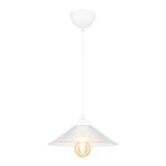 Lustre lampe lumi�re suspendu suspension en plastique hauteur 48 cm e27 blanc / transparent helloshop26 ...