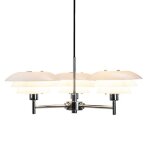 Lustre en m�tal blanc / verre