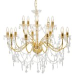 Lustre en m�tal classique pour salon 80 x 74 cm 15 ampoules e14 design el�gant en dor� helloshop26 02 ...