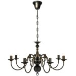 Lustre en m�tal noir antique 8 x e14 ampoules
