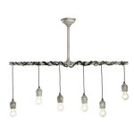 Lustre - no name - 6 lumi�res - noir - m�tal - 108x13x120cm