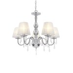 Lustre plafonnier lampe de plafond aluminium plastique chrome blanc 45 cm helloshop26 03 0002817