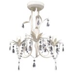Lustre plafonnier suspendu lampe antique cristal 30 cm blanc helloshop26 2402016
