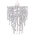 Lustre plafonnier suspendu lampe moderne cristal 30, 5 cm blanc helloshop26 2402012
