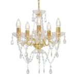 Lustre rond design extravagant avec perles scintillantes 38 x 42 cm en m�tal dor� helloshop26 02 0046408 ...