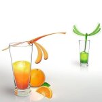 Mlangeur cocktail - marque verres en equilibre libellule 4 couleurs