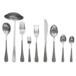 M�nag�re 39 pi�ces en inox  bross�e  25cm argent