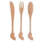 Mnagre de couverts de style japonais, long manche, cuillre en bois, fourchette klb