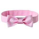 (m - rose) cravate pour chien, couleur unie, rglable, accessoire pour tte, n?ud papillon, pour fte ...