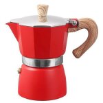 Machine a café moka italienne en aluminium, expresso, filtre, poêle, 3 tasses (rouge) Machine a café moka italienne en aluminium, expresso, filtre, poêle, 3 tasses (rouge)