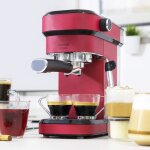 Machine a caf expresso de 1, 2l 1350w rouge noir