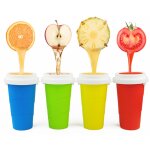 Machine a slushy en silicone, a presser, 4 couleurs, refroidisseurs de glace, tasse, non toxique et s�re, ...