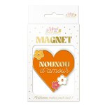 Magnet metal c?'ur nounou d'amour 6x7cm orange Magnet metal c?'ur nounou d'amour 6x7cm orange