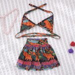 Maillot de bain imprim lopard pour animaux de compagnie, bikini, ensemble pour petits chiens, sangle, ...