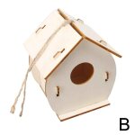 Maison en bois d'oiseau avec lani�re, accessoire de bricolage inachev� ext�rieur, fournitures pour animaux ...