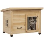 Maison pour chat niche ext�rieure en bois pr� - huil�