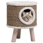 Maison pour chat avec pieds en bois 41 cm herbiers marins vidaxl vidaxl