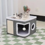 Maison de luxe pour chat a plusieurs niveaux, lit a 2 couches, tunnel jouet, canapé pliable, corde d'escalade ... Maison de luxe pour chat a plusieurs niveaux, lit a 2 couches, tunnel jouet, canapé pliable, corde d'escalade ...