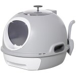 Maison de toilette portable pour chat tiroir a liti�re coulissant porte battante lucarne + pelle fournis ...