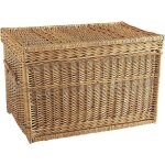 Malle de rangement en osier buff 100 x 50 x 50 cm