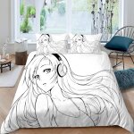 Manga filles housse de couette x imprim�� d japon anime parure de lit personnes ado fille enfants microfibre ...