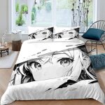 Manga filles housse de couette x imprim�� d japon anime parure de lit personnes ado fille enfants microfibre ...
