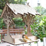 Mangeoire en bois pour maison d'oiseau, ornement de jardin, d�coration d'ext�rieur